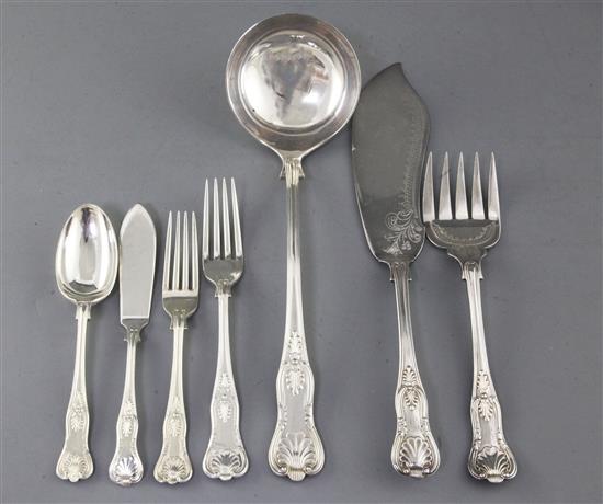 A 1950s canteen of silver Kings pattern cutlery for eight, by Mappin & Webb, weighable silver 145 oz